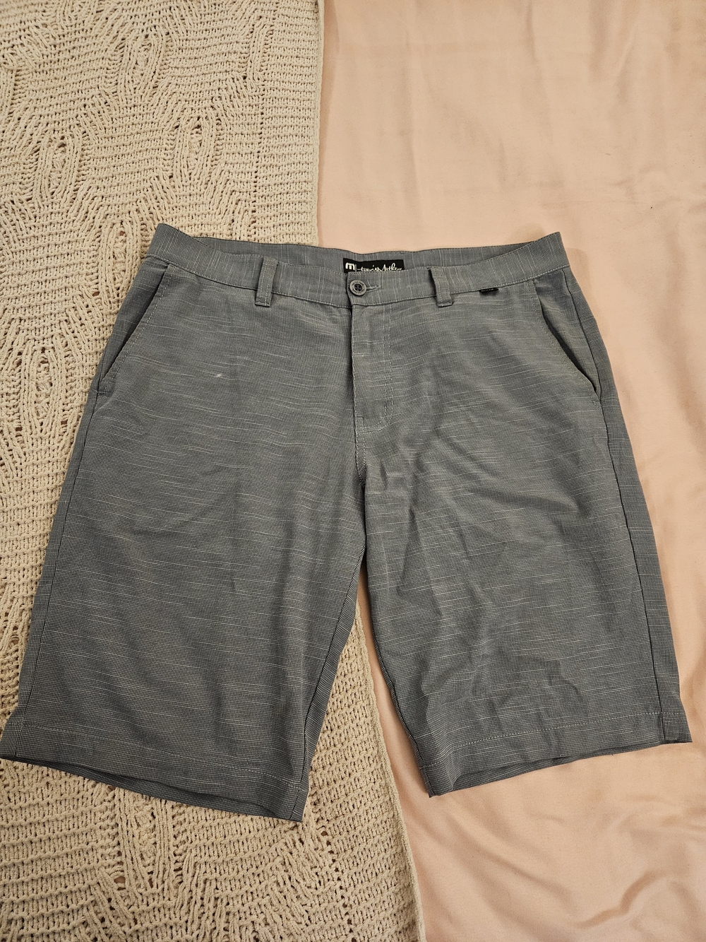 Travis Mathew Men's Heather Gray Flat Front Shorts